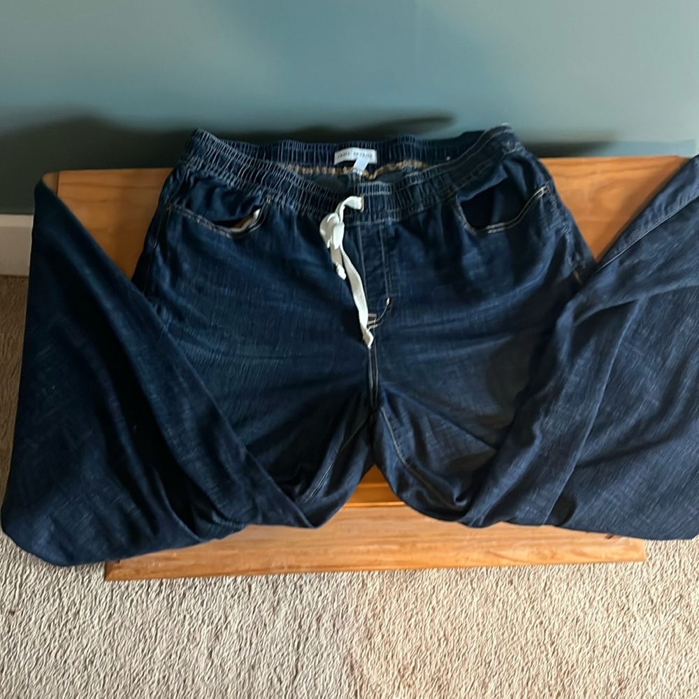 Two pack bundle  Lane Bryant elastic waist wide leg, trouser jeans